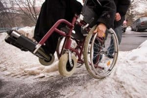 ADA Compliant Snow Removal - Man in Wheelchair