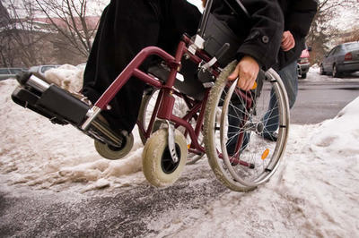 ADA Compliant Snow Removal - Man in Wheelchair