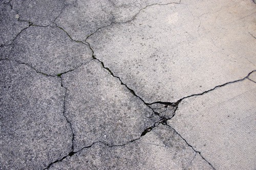 cracked parking lot