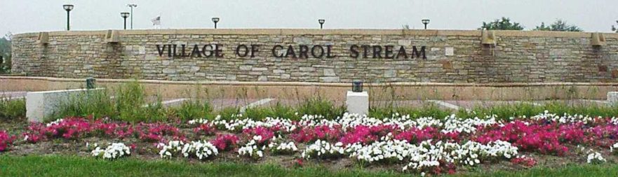 Carol Stream sign near where we provide Snow Removal