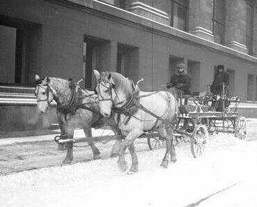 chicago horse-drawn snow plow